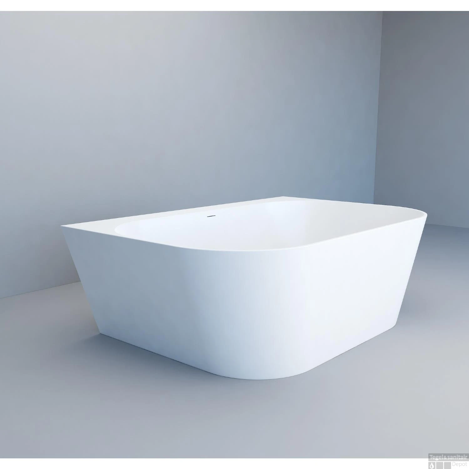 Ligbad Arcqua Crosstone Evi XL Back To Wall Solid Surface 180x120x57 Mat Wit 3 Ligbad Arcqua Crosstone Evi XL Back To Wall Solid Surface 180x120x57 Mat Wit