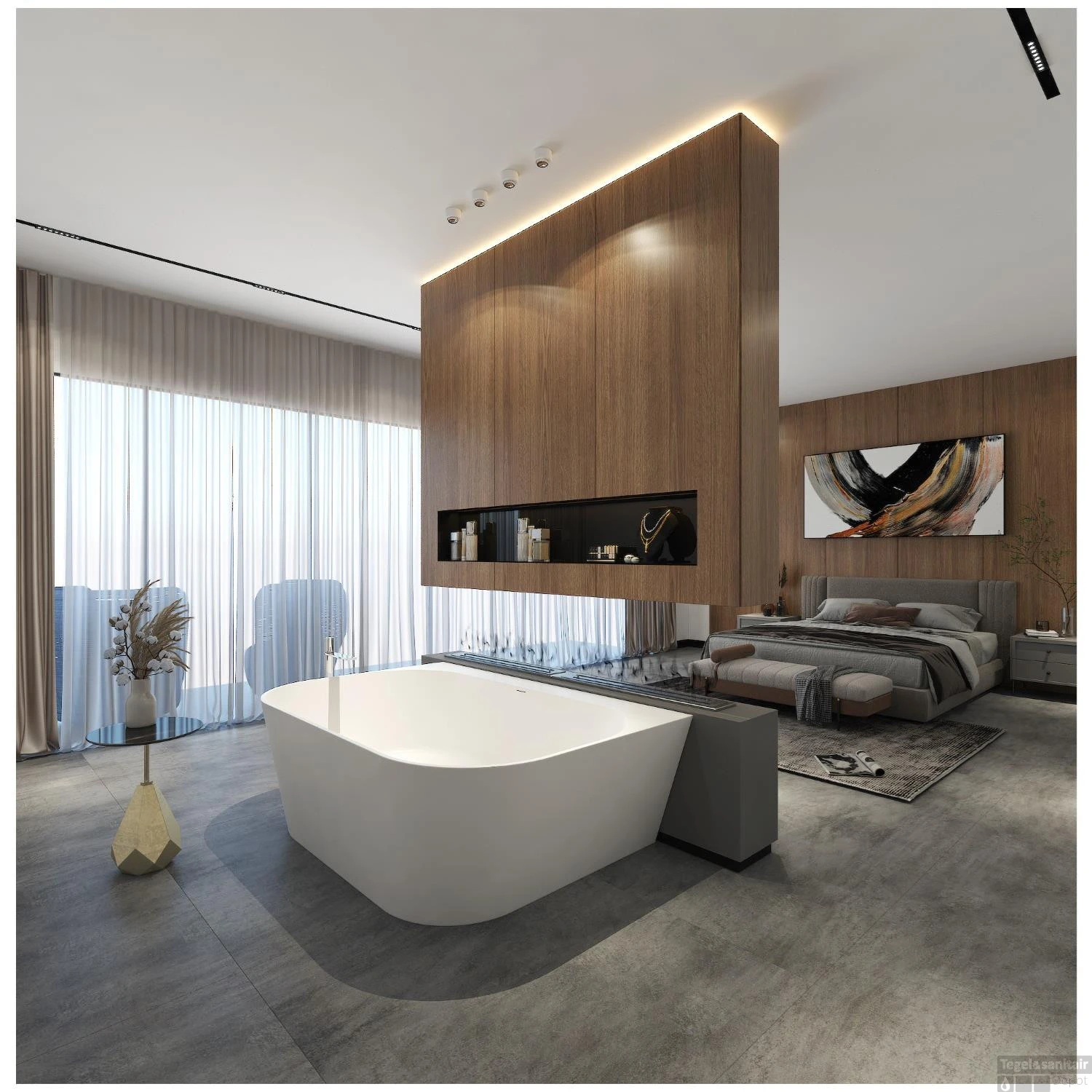 Ligbad Arcqua Crosstone Evi XL Back To Wall Solid Surface 180x120x57 Mat Wit 7 Ligbad Arcqua Crosstone Evi XL Back To Wall Solid Surface 180x120x57 Mat Wit - Afbeelding 5