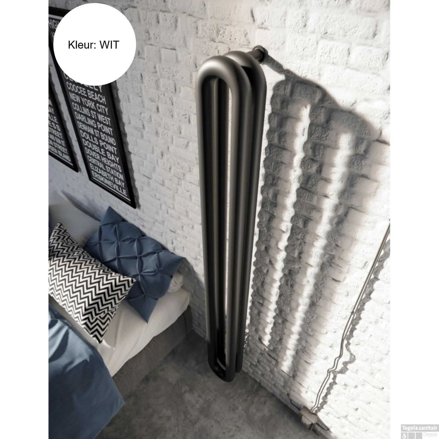 Designradiator Instamat Tubone-V 200x21x22cm Incl. Aansluitset Wit 3 Designradiator Instamat Tubone-V 200x21x22cm Incl. Aansluitset Wit