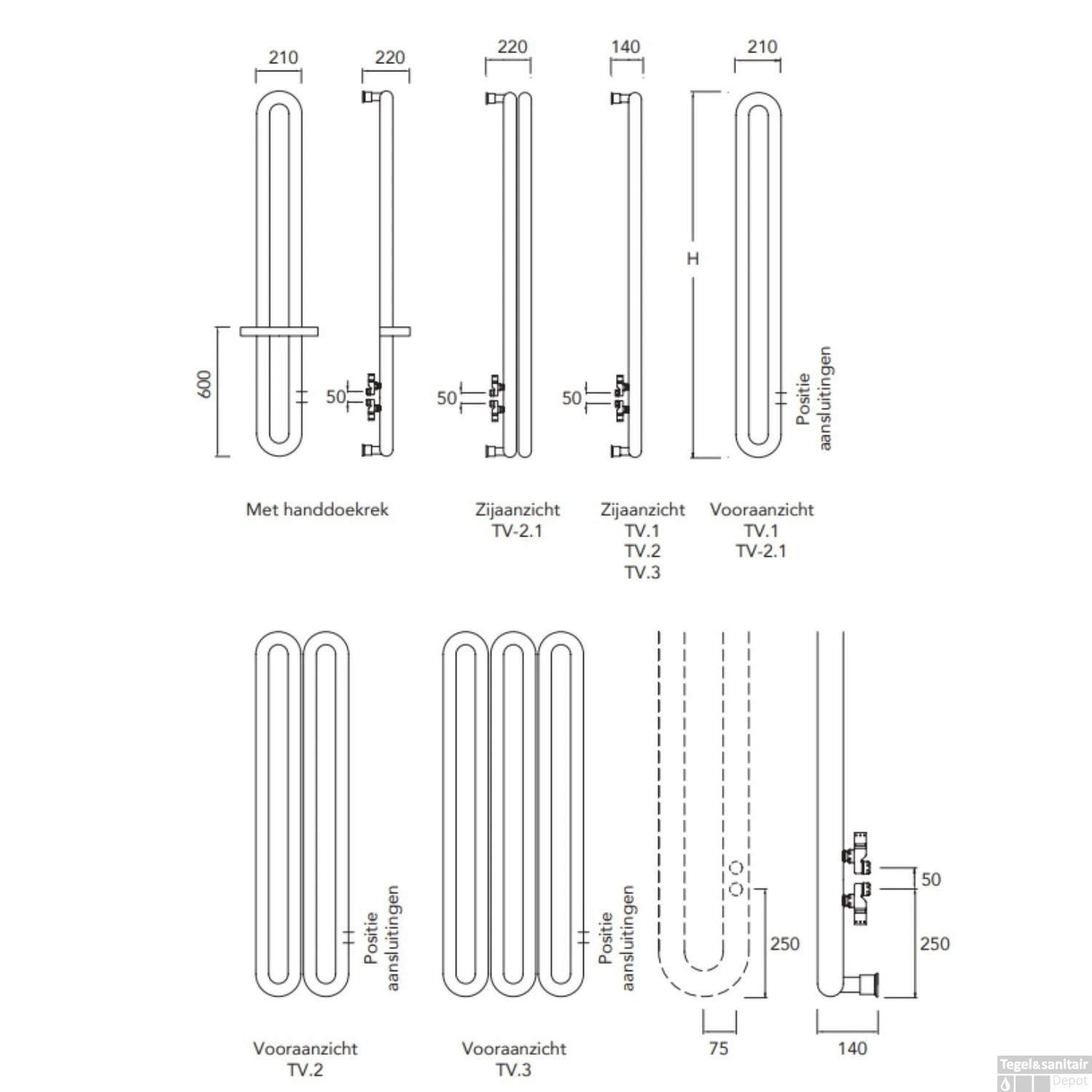 Designradiator Instamat Tubone-V 200x21x22cm Incl. Aansluitset Wit 5 Designradiator Instamat Tubone-V 200x21x22cm Incl. Aansluitset Wit - Afbeelding 3