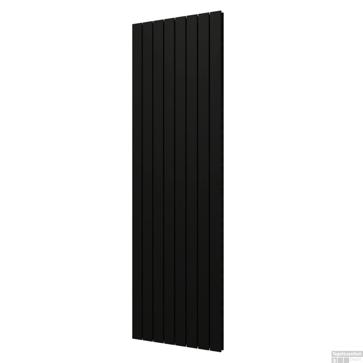 Designradiator Plieger Cavallino Retto Dubbel 1716 Watt Middenaansluiting 200x60,2 Cm Zwart