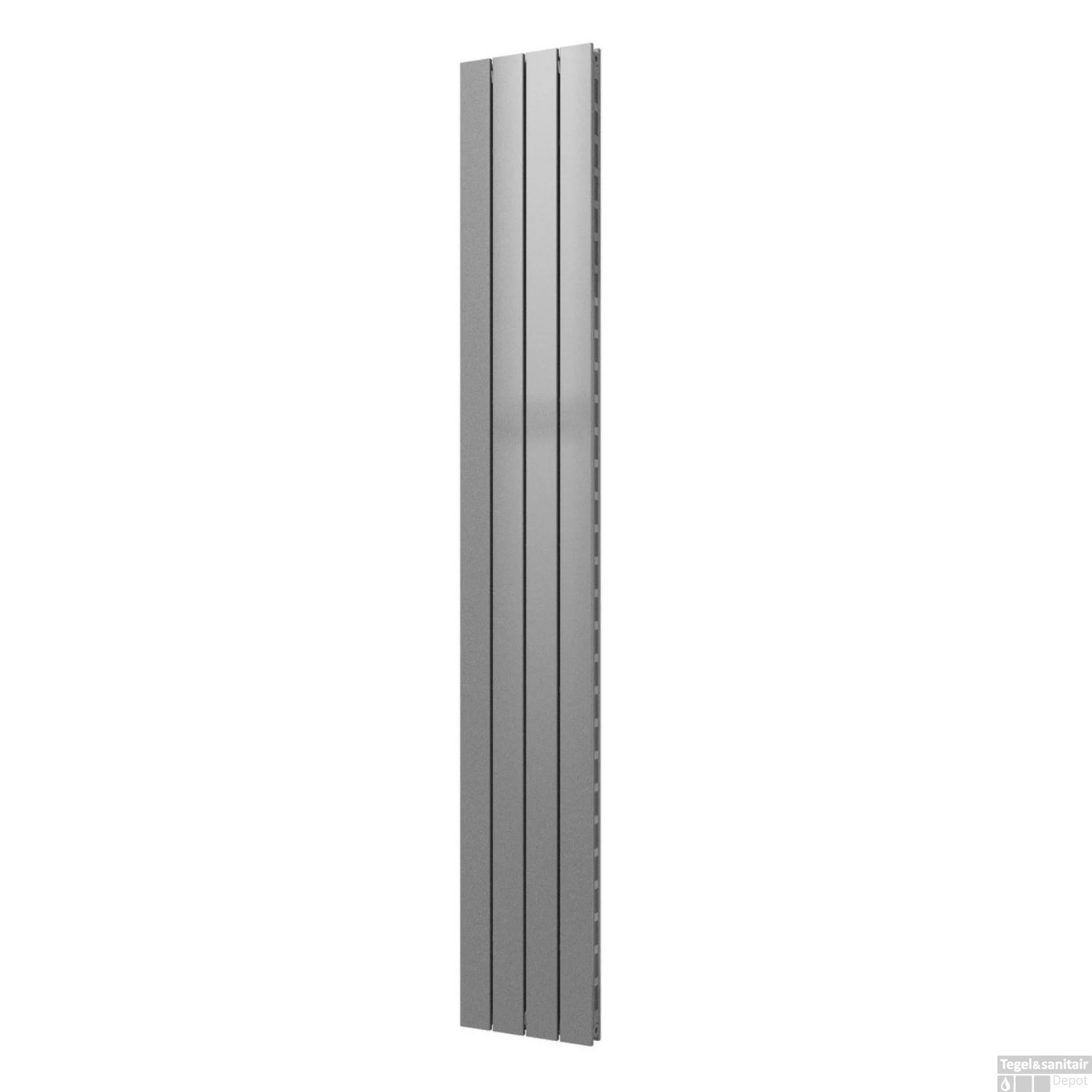 Designradiator Plieger Cavallino Retto Dubbel 905 Watt Middenaansluiting 200x29,8 Cm Zilver Metallic