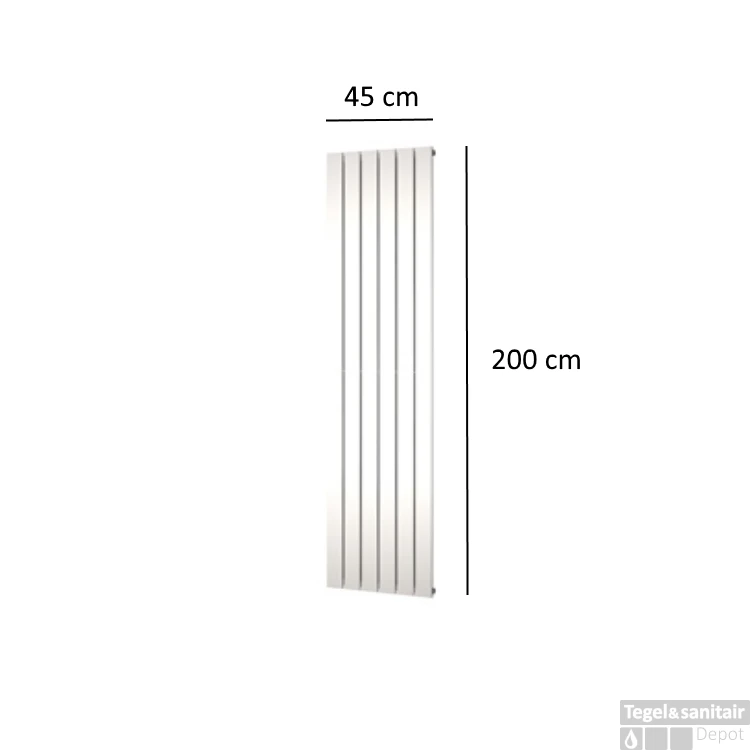 Designradiator Plieger Cavallino Retto Enkel 999 Watt Middenaansluiting 200x45 Cm Wit Structuur 4 Designradiator Plieger Cavallino Retto Enkel 999 Watt Middenaansluiting 200x45 Cm Wit Structuur - Afbeelding 2