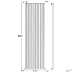 Designradiator Plieger Venezia Enkel 1970x532mm 1417W Zilver Metallic -Sealkin Badkamermeubilair Winkel designradiator plieger venezia enkel 1970x532mm 1417w tec 5