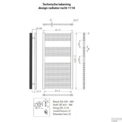 Designradiator Sanicare Standaard Recht Inclusief Ophanging 111,8x45 Cm (alle Kleuren) -Sealkin Badkamermeubilair Winkel designradiator sanicare 45x111 8 tech