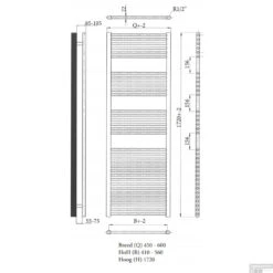 Designradiator Sanicare Standaard Recht Inclusief Ophanging 172x45 Cm (alle Kleuren) -Sealkin Badkamermeubilair Winkel designradiator sanicare 45x172 tech