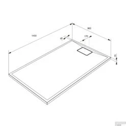 Douchebak Allibert Terreno Rechthoek Inbouw Polybeton 140x90 Cm Bazalt Zwart -Sealkin Badkamermeubilair Winkel douchebak allibert terreno rechthoek inbouw polybeton 140x90 cm tech 2