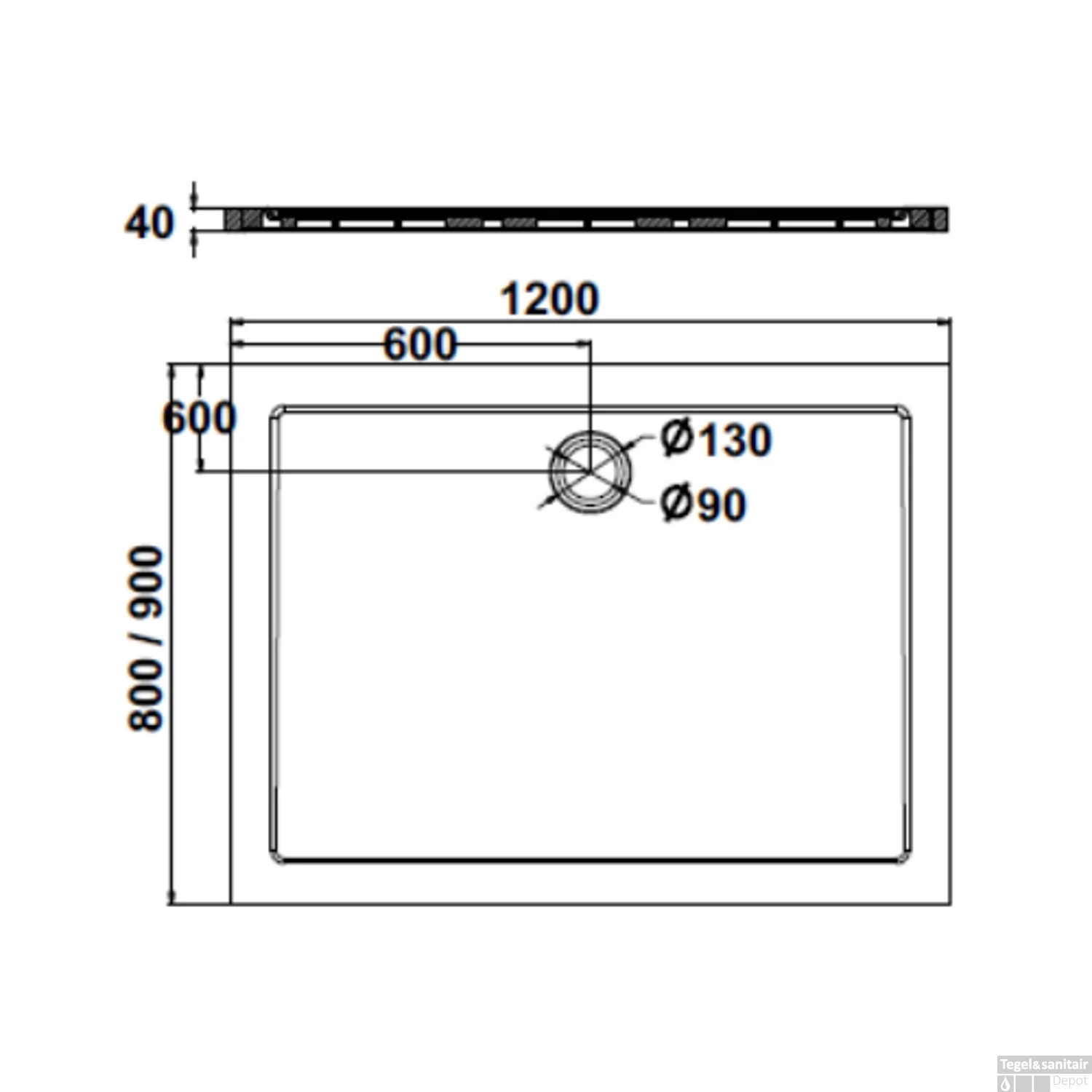 Douchebak Sealskin Fusion 120x90 Cm Inbouw Wit 4 Douchebak Sealskin Fusion 120x90 Cm Inbouw Wit - Afbeelding 2