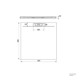 Douchebak + Sifon Vierkant Allibert Luna Carre Mat Blauw Balt -Sealkin Badkamermeubilair Winkel douchebak sifon vierkant allibert luna carre mat wit tech 1