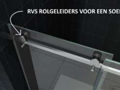 Douchecabine Wiesbaden 1 Schuifdeur 120x90cm 8mm NANO Coating -Sealkin Badkamermeubilair Winkel douchecabine fleur rechthoek 120x90cm antikalk coating rvs geleiders