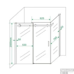 Douchecabine Wiesbaden Rechthoek Schuifdeur 120x80cm 8mm NANO Coating 16 Douchecabine Wiesbaden Rechthoek Schuifdeur 120x80cm 8mm NANO Coating -Sealkin Badkamermeubilair Winkel douchecabine fleur rechthoek 120x90cm antikalk coating technisch 1
