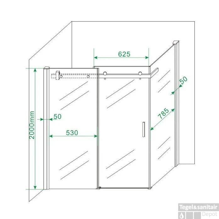 Douchecabine Wiesbaden Rechthoek Schuifdeur 120x80cm 8mm NANO Coating 9 Douchecabine Wiesbaden Rechthoek Schuifdeur 120x80cm 8mm NANO Coating - Afbeelding 7