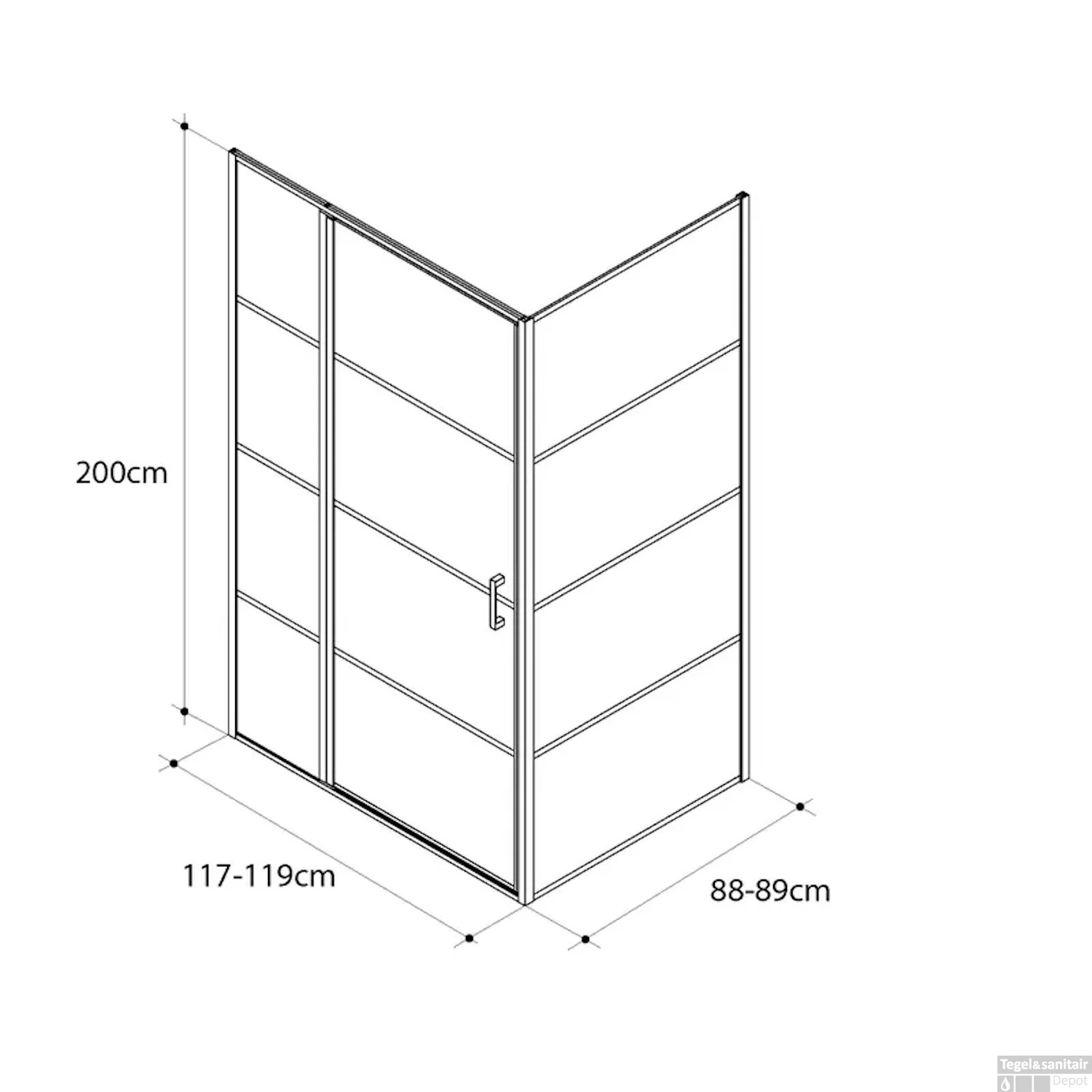 Douchecabine Allibert Loft Game 118x88x200 Cm Gunmetal 4 Douchecabine Allibert Loft Game 118x88x200 Cm Gunmetal - Afbeelding 2