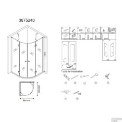 Douchecabine Best Design Erico Kwartrond Met Twee Deuren 100x100x192 Cm -Sealkin Badkamermeubilair Winkel douchecabine best design erico 90x90 tech 1