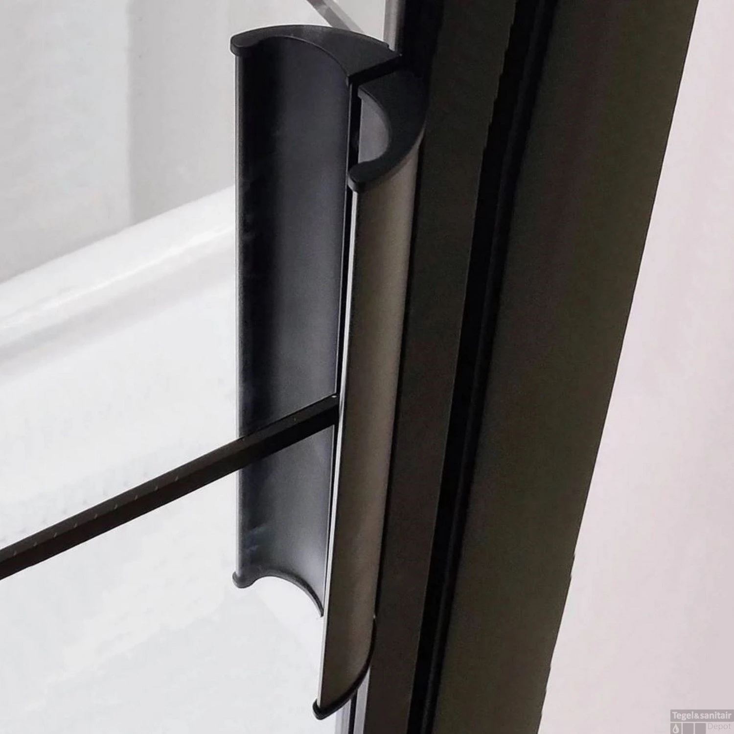 BWS Douchecabine Frame 80x100 Cm 8 Mm NANO Glas Mat Zwart Raster 4 BWS Douchecabine Frame 80x100 Cm 8 Mm NANO Glas Mat Zwart Raster - Afbeelding 2