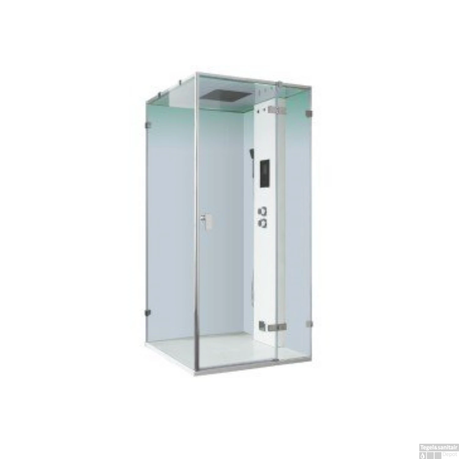 Douchecabine Eago Stoomdouche LD106F15 100x100 Rechts Glanzend Wit 3 Douchecabine Eago Stoomdouche LD106F15 100x100 Rechts Glanzend Wit