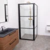 Douchecabine Riho Grid Met Klapdeur 100x90 Cm 6mm Helderglas Zwarte Profielen