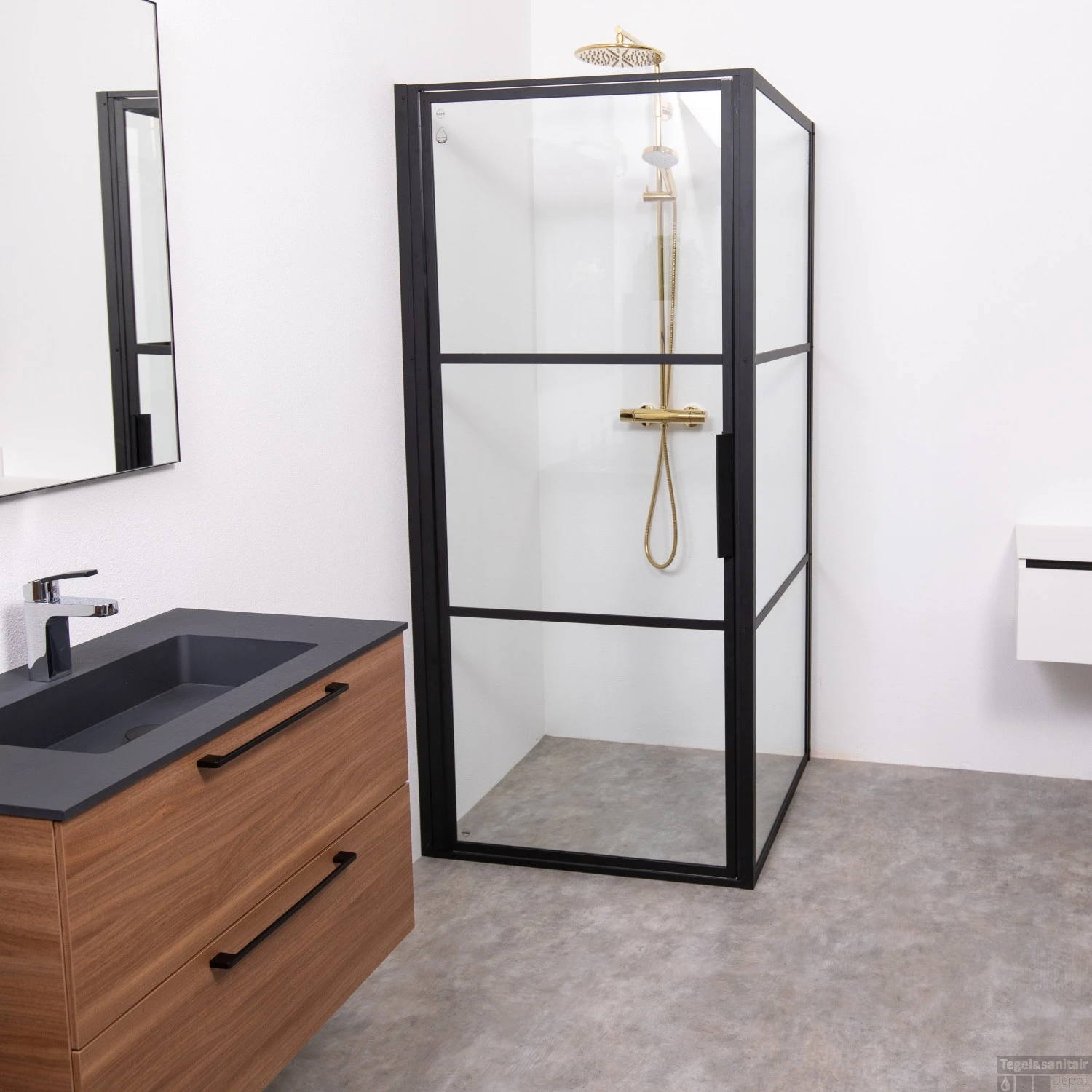 Douchecabine Riho Grid Met Klapdeur 100x90 Cm 6mm Helderglas Zwarte Profielen 3 Douchecabine Riho Grid Met Klapdeur 100x90 Cm 6mm Helderglas Zwarte Profielen