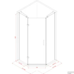 Douchecabine Sanilux Joëlle Vijfhoek 1 Deur 100x100cm 8mm -Sealkin Badkamermeubilair Winkel douchecabine sanilux jo lle vijfhoek 1 deur 100x100cm 8mm tech