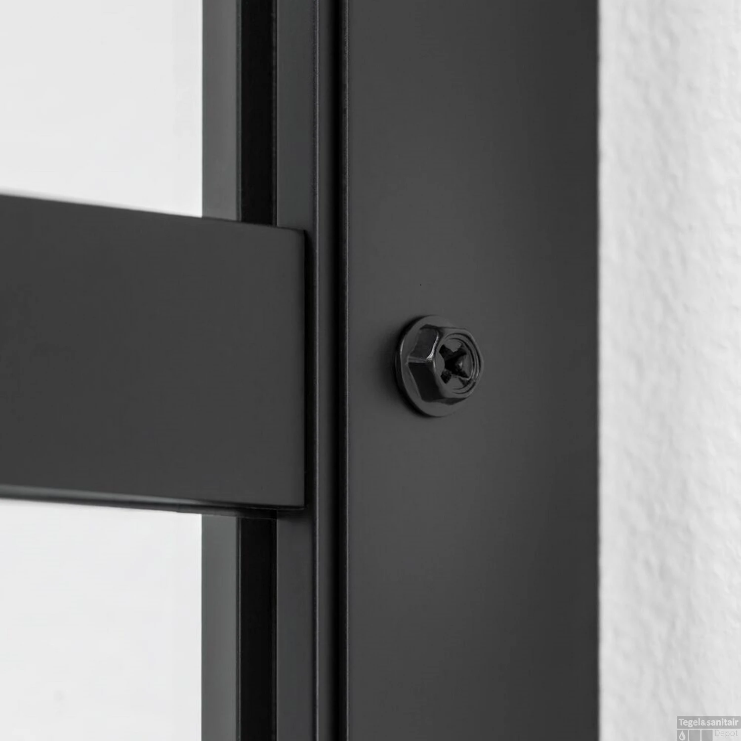 Douchecabine Sealskin Soho 90x50 Cm Met Draaideur Links Hoekcabine 8 Mm Helderglas Mat Zwart - Afbeelding 2