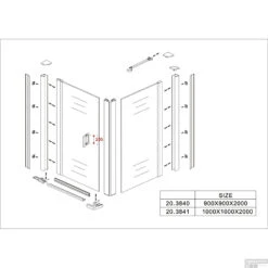 Douchecabine Wiesbaden Vierkant 1 Swingdeur 90x90cm 8mm NANO Coating -Sealkin Badkamermeubilair Winkel douchecabine vierkant 1 swingdeur 90x90cm 8mm nano coating tech 2