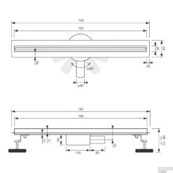 Douchegoot Brauer RR 700 Flens 70 Cm Draaibare Sifon Geborsteld RVS -Sealkin Badkamermeubilair Winkel douchegoot brauer rr 700 flens 70 cm draaibare sifon geborsteld rvs tec