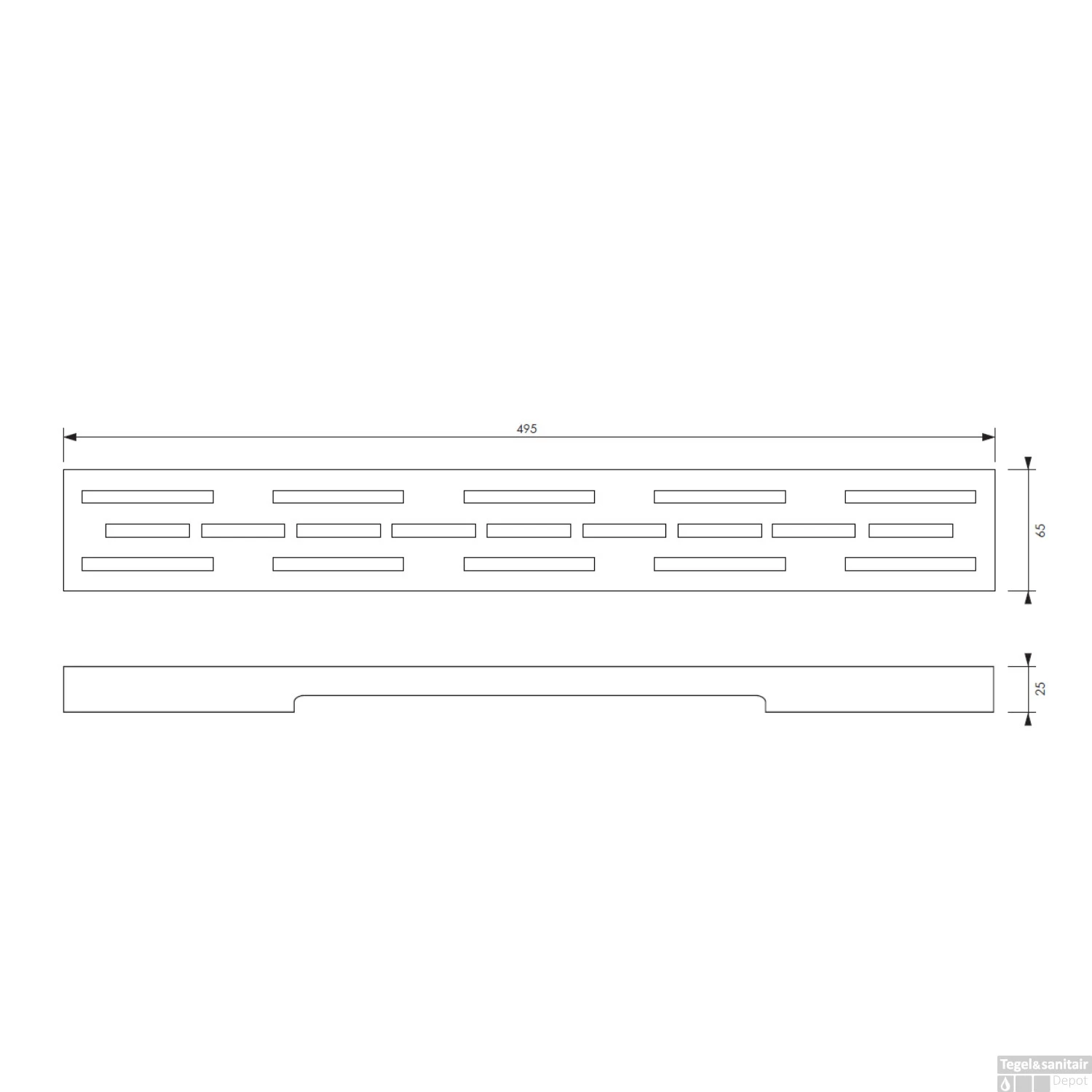 Douchegootrooster Brauer StanGrid Zwart Standaard Tbv Douchegoot STD/W/PS 50x7 Cm 5 Douchegootrooster Brauer StanGrid Zwart Standaard Tbv Douchegoot STD/W/PS 50x7 Cm - Afbeelding 3