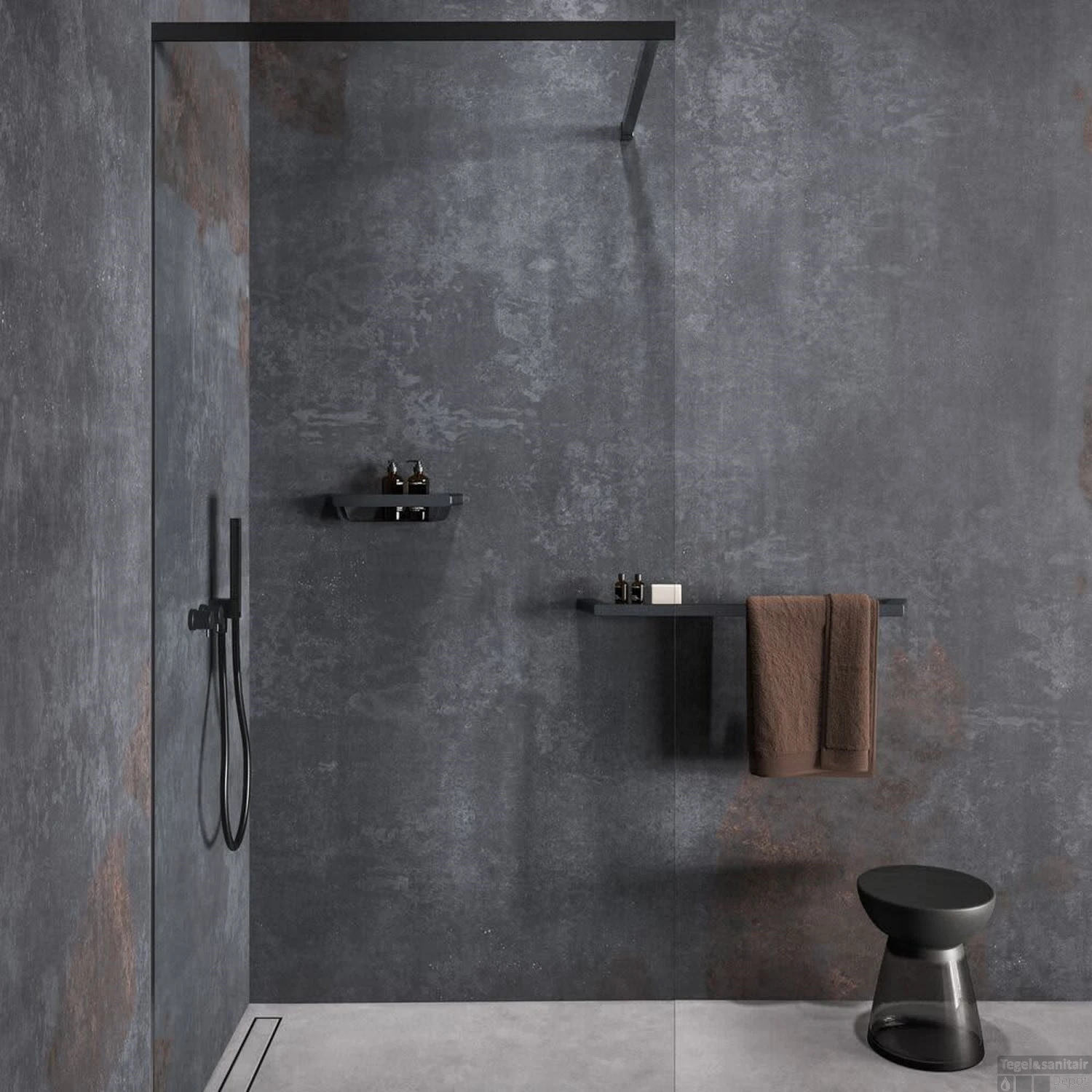 Douchemand Geesa Shift 35 Cm Zwart Metaal Geborsteld 6 Douchemand Geesa Shift 35 Cm Zwart Metaal Geborsteld - Afbeelding 4