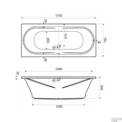 Inbouw Duo Ligbad Wisa New Toscana 170x75x50 Cm Wit -Sealkin Badkamermeubilair Winkel duo ligbad wisa new toscana 170x75x50 cm wit tech