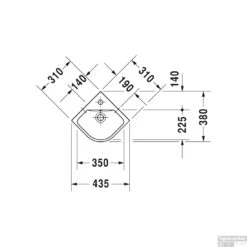 Duravit ME By Starck Hoekfontein 43.5x38x15.5 Cm Keramiek Glanzend Wit -Sealkin Badkamermeubilair Winkel duravit me by starck hoekfontein 43.5x38x15.5 cm keramiek glanzend wit tech2