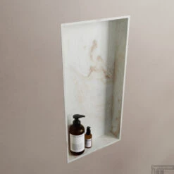 MONDIAZ EASY Nis 59,5x29,5cm In Solid Surface Kleur Frappe. 1 Vak Geschikt Voor In- Of Opbouw -Sealkin Badkamermeubilair Winkel easy nis i frappe 00004 11313763857952