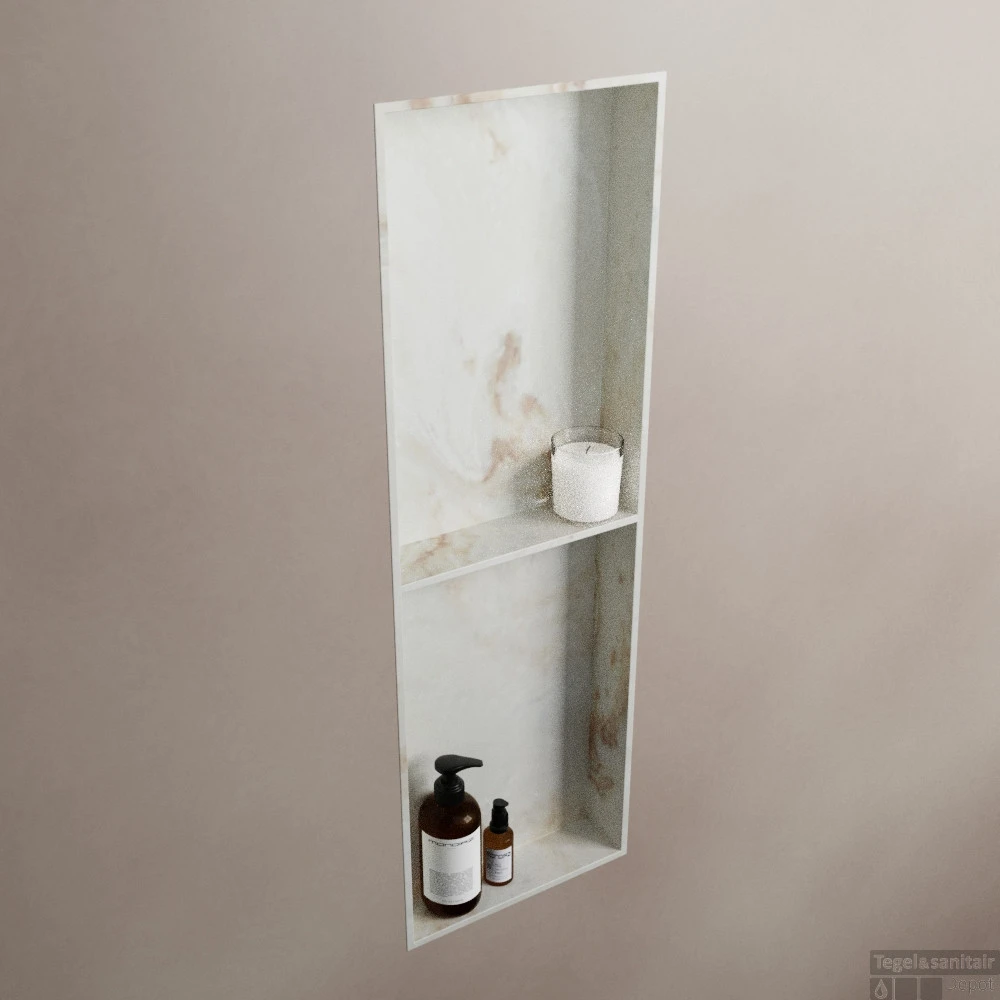 MONDIAZ EASY Nis 59,5x29,5cm In Solid Surface Kleur Frappe. 3 Vakken Geschikt Voor In- Of Opbouw 5 MONDIAZ EASY Nis 59,5x29,5cm In Solid Surface Kleur Frappe. 3 Vakken Geschikt Voor In- Of Opbouw - Afbeelding 3