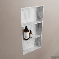 MONDIAZ EASY Nis 149,5x29,5cm In Solid Surface Kleur Glace. 2 Vakken Geschikt Voor In- Of Opbouw -Sealkin Badkamermeubilair Winkel easy nis i glace 00010 11313763858196