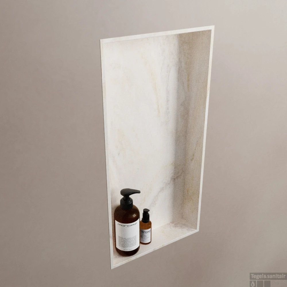 MONDIAZ EASY Nis 59,5x29,5cm In Solid Surface Kleur Ostra. 1 Vak Geschikt Voor In- Of Opbouw 5 MONDIAZ EASY Nis 59,5x29,5cm In Solid Surface Kleur Ostra. 1 Vak Geschikt Voor In- Of Opbouw - Afbeelding 3