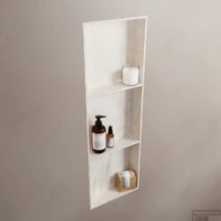 MONDIAZ EASY Nis 89,5x29,5cm In Solid Surface Kleur Ostra. 3 Vakken Geschikt Voor In- Of Opbouw -Sealkin Badkamermeubilair Winkel easy nis i ostra 00011 11313763857899