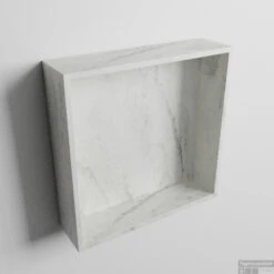 MONDIAZ EASY Nis 29,5x29,5cm In Solid Surface Kleur Opalo. 1 Vak Geschikt Voor In- Of Opbouw