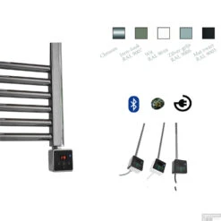 Electrische Radiator Sanicare 111.8x45 Cm 435W Met Chrome Thermostaat En Bluetooth Chroom -Sealkin Badkamermeubilair Winkel electrische radiator sanicare 111.8x45 cm 596w shop 1