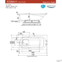 Ligbad Allibert Essina 170x70 Cm 5 Ligbad Allibert Essina 170x70 Cm -Sealkin Badkamermeubilair Winkel essina 2 170x70 tech