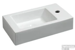 Fontein Rhea 45.5x26x12cm Wit (kraangat Rechts)