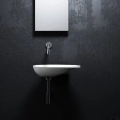 Fonteinkom Clou First Zonder Kranenbank 36x22x9 Cm Mineraal Marmer Wit -Sealkin Badkamermeubilair Winkel first handbasin concept c 1