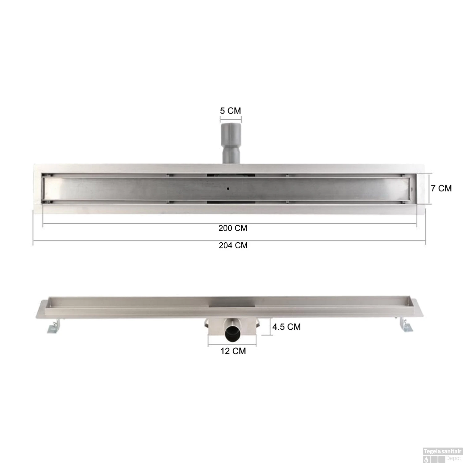 Mat Witte RVS Douchegoot Flens Met Uitneembaar Sifon 200x7cm 6,7cm Diep MAT WIT ROOSTER 9 Mat Witte RVS Douchegoot Flens Met Uitneembaar Sifon 200x7cm 6,7cm Diep MAT WIT ROOSTER - Afbeelding 7