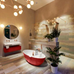 FLOAT Vrijstaand Bad 170x80cm Kleur Fire / Talc -Sealkin Badkamermeubilair Winkel float 2 00012