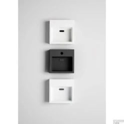 Fontein Clou Flush 1 28x27x9cm Keramiek Mat Zwart (Met Kraangat) -Sealkin Badkamermeubilair Winkel flush 1 concept a1 2