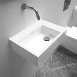 Fontein Clou Flush 2 Plus 42.5x29x10.5cm Keramiek Glans Wit (Met Kraangat Rechts) -Sealkin Badkamermeubilair Winkel flush 2 plus detail c 4