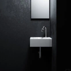 Hoekfontein Clou Flush 5 27x27x10cm Keramiek Glans Wit (Zonder Kraangat) -Sealkin Badkamermeubilair Winkel flush 5 concept b1 1