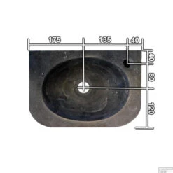 Natuursteen Fontein Flow 35x24x10cm (kraangat Rechts) -Sealkin Badkamermeubilair Winkel fontein sanilux flow rechts 11045r tech