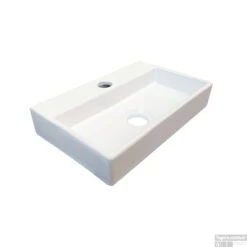 Fontein Best Design Skyline 38x24x7 Cm Keramiek Hoogglans Wit (1 Kraangat)