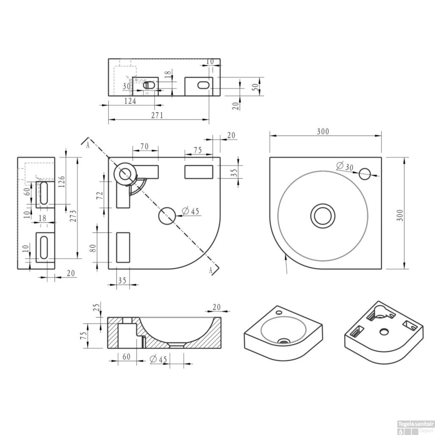 Fontein Boss & Wessing Hoekbevestiging 30x30x10 Cm Natuursteen Antraciet 4 Fontein Boss & Wessing Hoekbevestiging 30x30x10 Cm Natuursteen Antraciet - Afbeelding 2