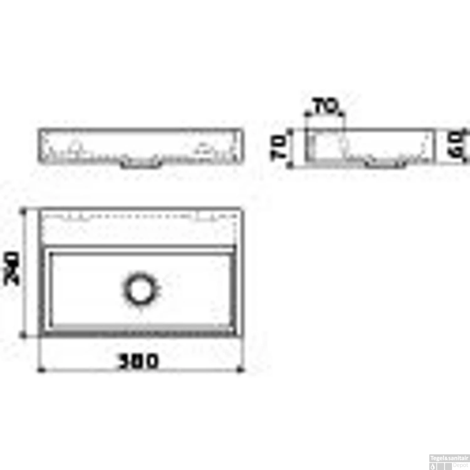 Fontein Clou Mini Wash Me 38x24x6cm Keramiek Mat Zwart (Zonder Kraangat) - Afbeelding 2