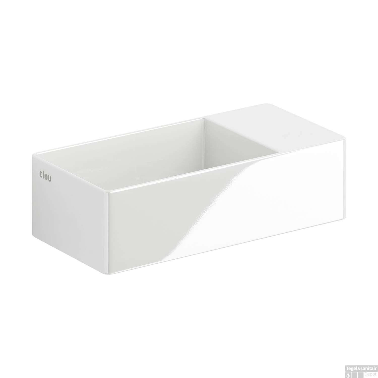 Fontein Clou New Flush 3 Inclusief AfvoerPlug 35x18x10cm Wit Keramiek (Met Voorbewerkt Kraangat) - Afbeelding 2
